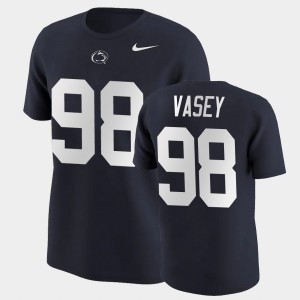 Men Dan Vasey Navy Penn State Nittany Lions #98 College Football Name & Number T-Shirt 250723-683