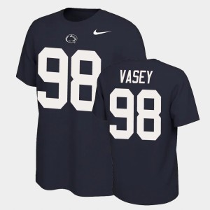 Mens Dan Vasey Navy Penn State Nittany Lions #98 Name and Number Name & Number Retro T-Shirt 919815-190