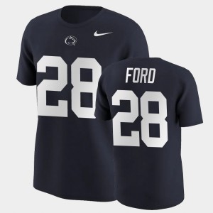 Mens Devyn Ford Navy Penn State Nittany Lions #28 College Football Name & Number T-Shirt 602393-496