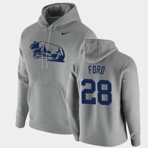 Men Devyn Ford Heathered Gray Penn State Nittany Lions #28 Vintage School Logo Pullover Hoodie 616077-384