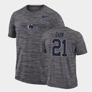 Mens Noah Cain Gray Penn State Nittany Lions #21 GFX Velocity Sideline Legend Performance T-Shirt 805126-436