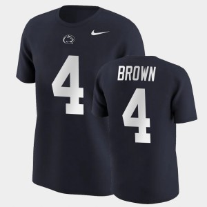 Men's Journey Brown Navy Penn State Nittany Lions #4 College Football Name & Number T-Shirt 293851-671