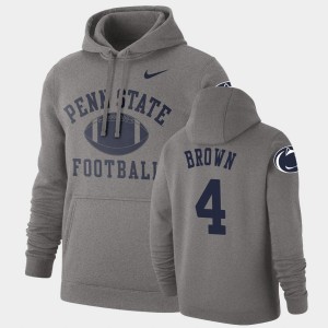 Men's Journey Brown Heathered Gray Penn State Nittany Lions #4 Retro Football Pullover Hoodie 873597-808