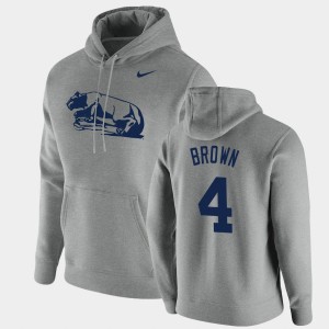 Men's Journey Brown Heathered Gray Penn State Nittany Lions #4 Vintage School Logo Pullover Hoodie 648957-580