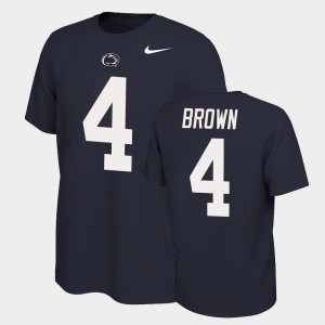 Men's Journey Brown Navy Penn State Nittany Lions #4 Name and Number Name & Number Retro T-Shirt 596234-917