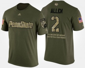 Men Marcus Allen Camo Penn State Nittany Lions #2 Military Short Sleeve With Message T-Shirt 975766-167
