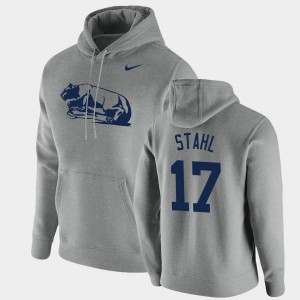 Men Mason Stahl Heathered Gray Penn State Nittany Lions #17 Vintage School Logo Pullover Hoodie 763299-206