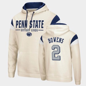 Mens Micah Bowens Cream Penn State Nittany Lions #2 Fortress Pullover Hoodie 525346-429