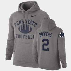 Men Micah Bowens Heathered Gray Penn State Nittany Lions #2 Retro Football Pullover Hoodie 401331-213
