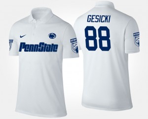 Men's Mike Gesicki White Penn State Nittany Lions #88 Name and Number Polo 276525-332