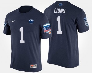 Men's Navy Penn State Nittany Lions #1 Bowl Game No.1 Fiesta Bowl Name and Number T-Shirt 224656-488