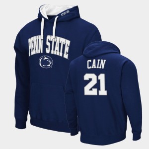 Men Noah Cain Navy Penn State Nittany Lions #21 Arch & Logo 2.0 Pullover Hoodie 355161-358