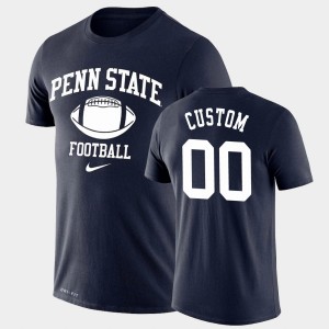 Men Custom Navy Penn State Nittany Lions #00 Retro Football Lockup Legend Performance T-Shirt 706120-669