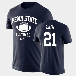 Men's Noah Cain Navy Penn State Nittany Lions #21 Retro Football Lockup Legend Performance T-Shirt 411130-927