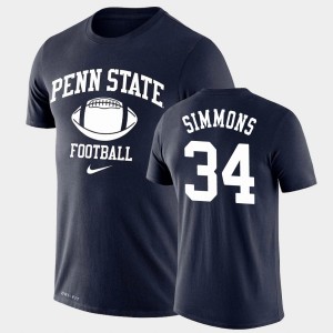 Mens Shane Simmons Navy Penn State Nittany Lions #34 Retro Football Lockup Legend Performance T-Shirt 801349-270