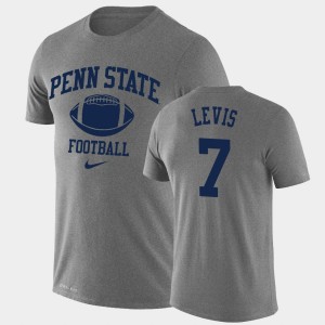 Men's Will Levis Heathered Gray Penn State Nittany Lions #7 Retro Football Lockup Legend Performance T-Shirt 289000-219