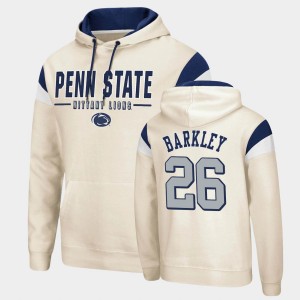 Men's Saquon Barkley Cream Penn State Nittany Lions #26 Fortress Pullover Hoodie 316193-569