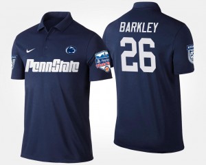 Men Saquon Barkley Navy Penn State Nittany Lions #26 Bowl Game Fiesta Bowl Name and Number Polo 334596-268