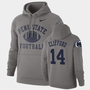 Men Sean Clifford Heathered Gray Penn State Nittany Lions #14 Retro Football Pullover Hoodie 402999-583