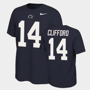 Men Sean Clifford Navy Penn State Nittany Lions #14 Name and Number Name & Number Retro T-Shirt 860712-806
