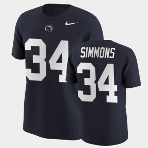 Mens Shane Simmons Navy Penn State Nittany Lions #34 College Football Name & Number T-Shirt 785089-706