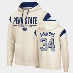 Mens Shane Simmons Cream Penn State Nittany Lions #34 Fortress Pullover Hoodie 291063-948