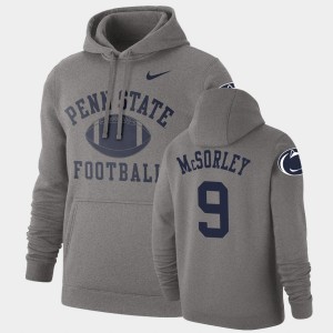 Men Trace McSorley Heathered Gray Penn State Nittany Lions #9 Retro Football Pullover Hoodie 367957-470