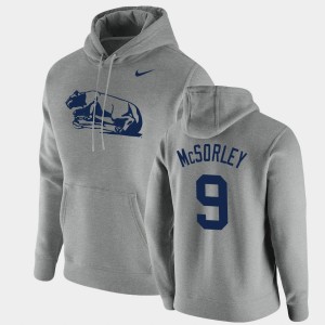 Men Trace McSorley Heathered Gray Penn State Nittany Lions #9 Vintage School Logo Pullover Hoodie 462933-170