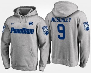 Men's Trace McSorley Gray Penn State Nittany Lions #9 Name and Number Hoodie 142350-432