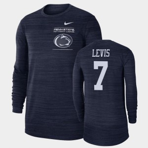 Mens Will Levis Navy Penn State Nittany Lions #7 2021 Sideline Velocity Long Sleeve T-Shirt 913900-215