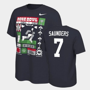 Mens Kaden Saunders Navy Penn State Nittany Lions #7 College Football 2023 Rose Bowl T-Shirt 359309-457