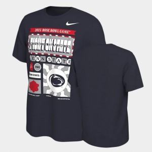 Men Navy Penn State Nittany Lions College Football 2023 Rose Bowl Male Adult Mantra T-Shirt 646986-492
