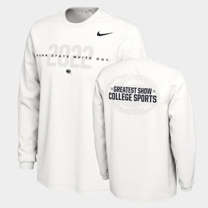 Mens White Penn State Nittany Lions College Football 2022 Out Student Long Sleeve T-Shirt Jersey 572590-561