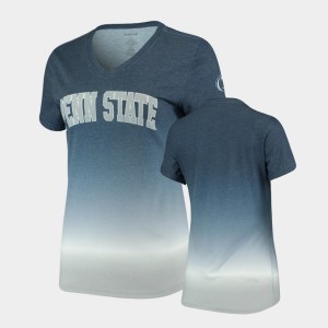 Women's Navy Penn State Nittany Lions Ombre V-Neck T-Shirt 479279-643