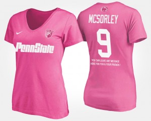 Women's Trace McSorley Pink Penn State Nittany Lions #9 Name and Number With Message T-Shirt 988288-898